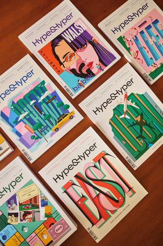HYPE&HYPER Magazine covers, typography, illustration
